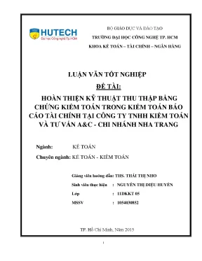 Luận văn tốt nghiệp hutech hoàn thiện kỹ thuật thu thập bằng chứng kiểm toán trong kiểm toán báo cáo tài chính tại công ty tnhh kiểm toán và tư vấn ac