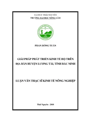 Luận văn thạc sĩ giải pháp phát triển kinh tế hộ nông dân trên địa bàn huyện lương tài tỉnh bắc ninh