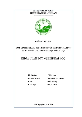 Luận văn đánh giá hiện trạng môi trường nước thải chăn nuôi lợn tại trang trại chăn nuôi ba trại ba vì hà nội