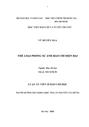 Luận án tiến sĩ thể loại phóng sự ảnh báo chí hiện đại