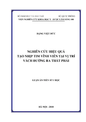 Luận án tiến sĩ nghiên cứu hiệu quả tạo nhịp tim vĩnh viễn tại vị trí vách đường ra thất phải