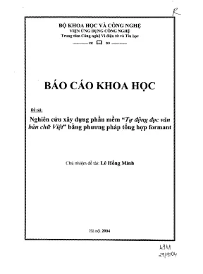 Luận văn nghiên cứu xây dựng phần mềm tự động đọc văn bản chữ việt bằng phương pháp tổng hợp format
