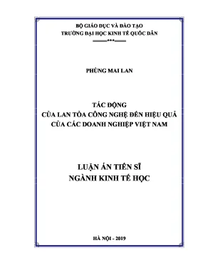 Luận án tiến sĩ tác động của lan toả công nghệ đến hiệu quả của các doanh nghiệp việt nam