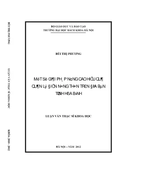 Luận văn thạc sĩ một số giải pháp nâng cao hiệu quả quản lý điện nông thôn trên địa bàn tỉnh hòa bình