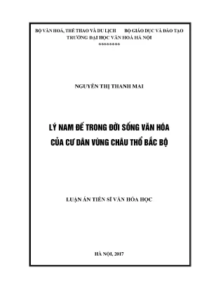 Luận án tiến sĩ lý nam đế trong đời sống văn hóa của cư dân vùng châu thổ bắc bộ