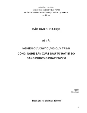 Luận văn nghiên cứu xây dựng quy trinh công nghệ sản xuất dầu từ hạt bí đỏ bằng phương pháp enzym 1