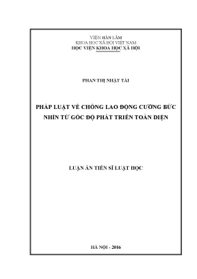 Luận án tiến sĩ luật học pháp luật về chống lao động cưỡng bức nhìn từ góc độ phát triển toàn diện