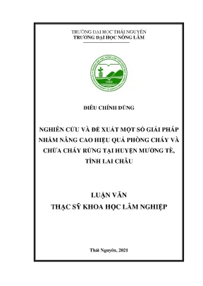 Luận văn thạc sĩ nghiên cứu và đề xuất một số giải pháp nhằm nâng cao hiệu quả phòng cháy và chữa cháy rừng tại huyện mường tè tỉnh lai châu