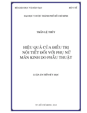 Luận án tiến sĩ hiệu quả của điều trị nội tiết đối với phụ nữ mãnh kinh do phẫu thuật