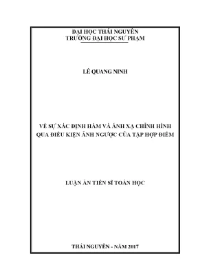 Luận án tiến sĩ về sự xác định hàm và ánh xạ chỉnh hình qua điều kiện ảnh ngược của tập hợp điểm