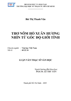 Luận văn thạc sĩ thơ nôm hồ xuân hương nhìn từ góc độ giới tính