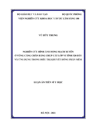 Luận án tiến sĩ nghiên cứu hình ảnh động mạch xuyên ở vùng cẳng chân bằng chụp cắt lớp vi tính 320 dãy và ứng dụng trong điều trị khuyết hổng phần mềm