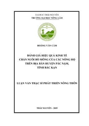 Luận văn thạc sĩ đánh giá hiệu quả kinh tế chăn nuôi bò mông của các nông hộ trên địa bàn huyện pác nặm tỉnh bắc kạn