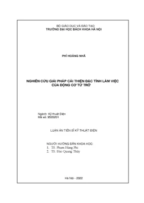 Luận án tiến sĩ kỹ thuật điện nghiên cứu giải pháp cải thiện đặc tính làm việc của động cơ từ trở