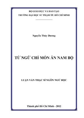 Luận văn thạc sĩ từ ngữ chỉ món ăn nam bộ