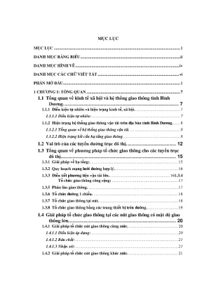 Nghiên cứu tổ chức giao thông cho các tuyến trục chính đô thị nghiên cứu trường hợp của đại lộ bình dương luận văn thạc sỹ xây dựng đường ô tô và đường thành phố