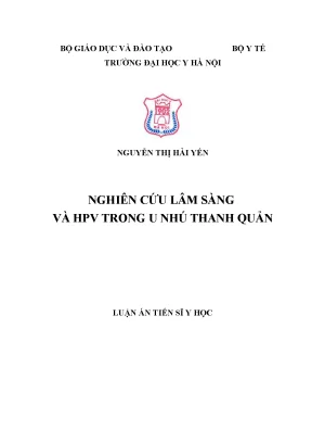 Luận án tiến sĩ nghiên cứu lâm sàng và hpv trong u nhú thanh quản
