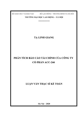 Luận văn thạc sĩ phân tích báo cáo tài chính của công ty cổ phần acc 244