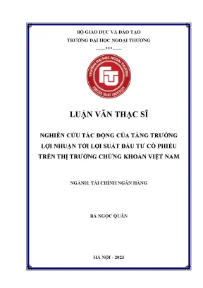 Luận văn thạc sĩ nghiên cứu tác động của tăng trưởng lợi nhuận tới lợi suất đầu tư cổ phiếu trên thị trường chứng khoán việt nam