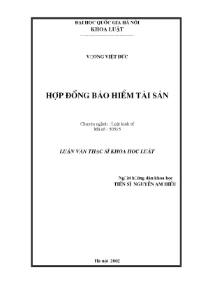 Luận văn thạc sĩ hợp đồng bảo hiểm tài sản