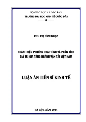 Luận án tiến sĩ hoàn thiện phương pháp tính và phân tích giá trị gia tăng ngành vận tải việt nam
