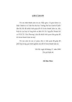 Luận án tiến sĩ hoàn thiện quản lý nhà nước đối với cơ sở hạ tầng đô thị du lịch ở việt nam