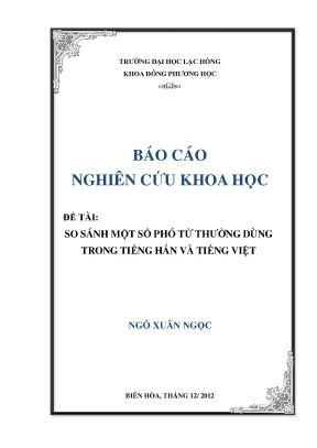 Luận văn so sánh một số phó từ thường dùng trong tiếng hán và tiếng việt