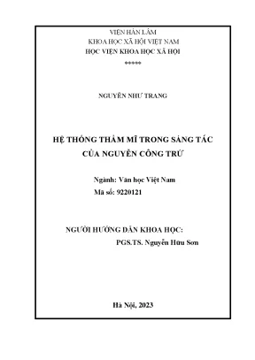 Luận án hệ thống thẩm mĩ trong sáng tác của nguyễn công trứ