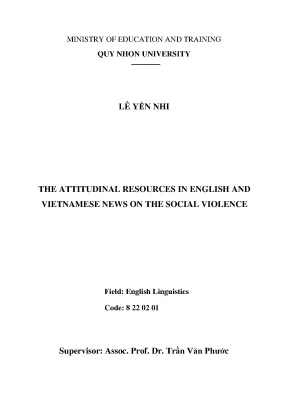 Luận văn thạc sĩ the attitudinal resources in english and vietnamese news on the social violence