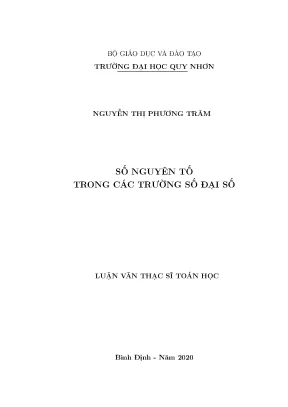 Luận văn thạc sĩ số nguyên tố trong các trường số đại số