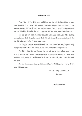 Luận văn thạc sĩ nghiên cứu và thiết lập hệ thống quản lý nước thải khu công nghiệp hòa xá tỉnh nam định bằng phần mềm gis
