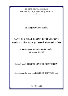 Luận văn đánh giá chất lượng dịch vụ công trực tuyến tại cục thuế tỉnh hà tĩnh
