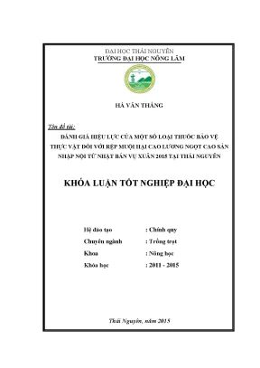 Luận văn thạc sĩ đánh giá hiệu lực của một số loại thuốc bảo vệ thực vật đối với rệp muội hại cao lương ngọt cao sản nhập nội từ nhật bản vụ xuân 2015 tại thái nguyên