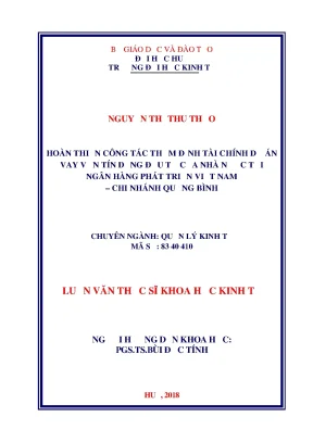 Luận văn thạc sĩ dự án vay vốn tín dụng đầu tư của nhà nước tại ngân hàng pt vn quảng bình