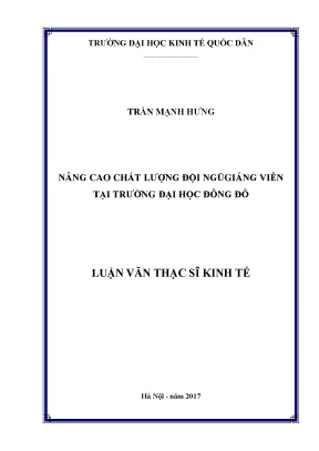 Luận văn nâng cao chất lượng đội ngũ giảng viên tại trường đại học đông đô
