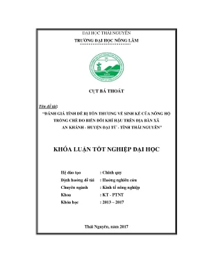 Luận văn đánh giá tính dễ bị tổn thương về sinh kế của nông hộ trồng chè do biến đổi khí hậu trên địa bàn xã an khánh huyện đại từ tỉnh thái nguyên