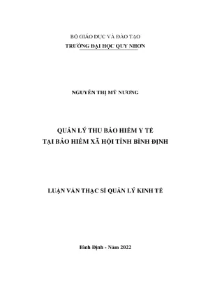 Luận văn thạc sĩ quản lý thu bảo hiểm y tế tại bảo hiểm xã hội tỉnh bình định