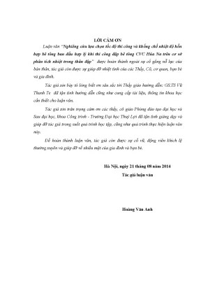 Luận văn thạc sĩ nghiên cứu lựa chọn tốc độ thi công và khống chế nhiệt độ hỗn hợp bê tông ban đầu hợp lí khi thi công đập bê tông cvc hủa na trên cơ sở phân tích nhiệt trong thân đập