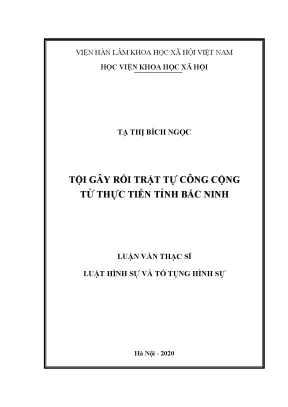 Luận văn thạc sĩ tội gây rối trật tự công cộng từ thực tiễn tỉnh bắc ninh