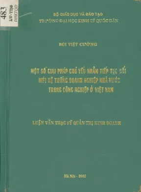 Luận văn một số giải pháp chủ yếu nhằm tiếp tục đổi mới hệ thống doanh nghiệp nhà nước trong công nghiệp ở việt nam