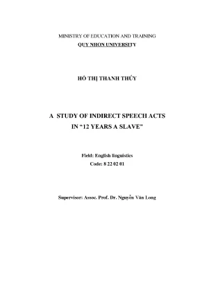 Luận văn thạc sĩ a study of indirect speech acts in 12 year a slave