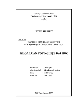 Luận văn thạc sĩ đánh giá hiện trạng nước thải của bệnh viện đa khoa tỉnh cao bằng