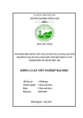 Luận văn hội chứng tiêu chảy ở lợn con tại trại lợn ngô thị hồng gấm huyện lương sơn tỉnh hòa bình và thử nghiệm một số thuốc điều trị
