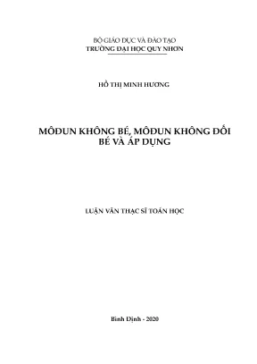 Luận văn thạc sĩ môđun không bé môđun không đối bé và áp dụng