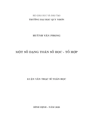 Luận văn thạc sĩ một số dạng toán số học tổ hợp