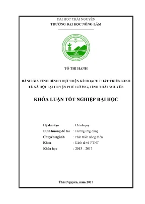 Luận văn tìm hiểu công tác lập kế hoạch phát triển kinh tế xã hội tại huyện phú lương tỉnh thái nguyên