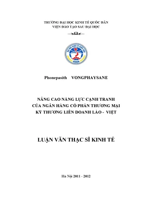 Luận văn thạc sĩ nâng cao năng lực cạnh tranh tại ngân hàng thương mại cổ phần liên doanh lào việt