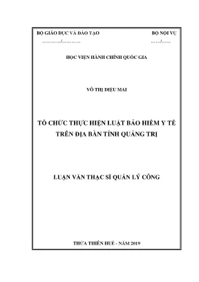 Luận văn thạc sĩ tổ chức thực hiện luật bảo hiểm y tế trên địa bàn tỉnh quảng trị