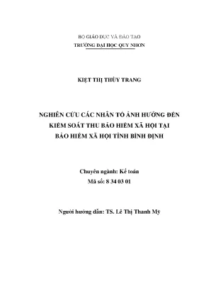 Luận văn thạc sĩ nghiên cứu các nhân tố ảnh hưởng đến kiểm soát thu bảo hiểm xã hội tại bảo hiểm xã hội tỉnh bình định