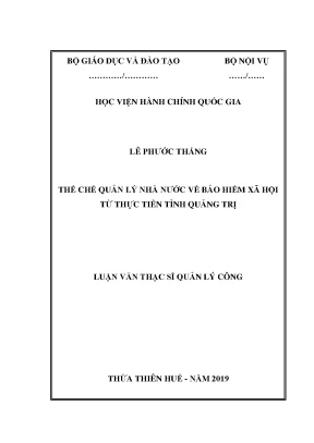 Luận văn thạc sĩ thể chế quản lý nhà nước về bảo hiểm xã hội từ thực tiễn tỉnh quảng trị
